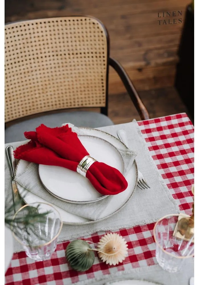 Lniany obrus 140x200 cm Red Gingham – Linen Tales
