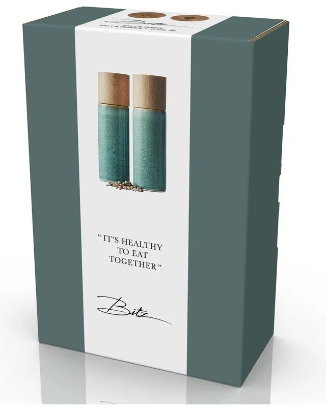 Zielony zestaw ceramicznych młynków do pieprzu i soli 2 szt. Gastro Green – Bitz