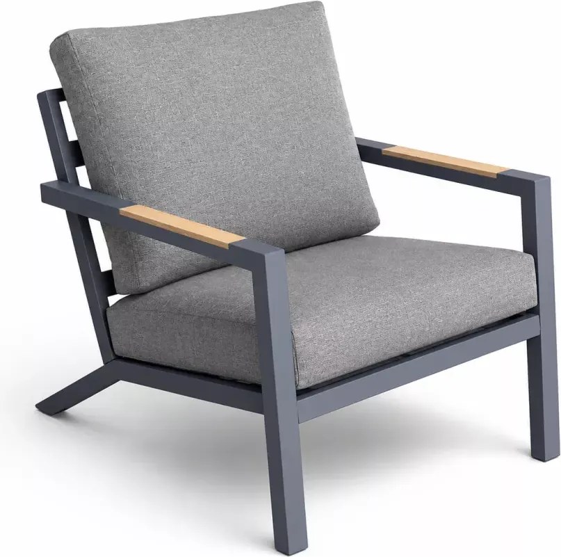 Fotel ogrodowy Meggy aluminiowy – nowoczesny fotel wypoczynkowy na taras, balkon i do ogrodu