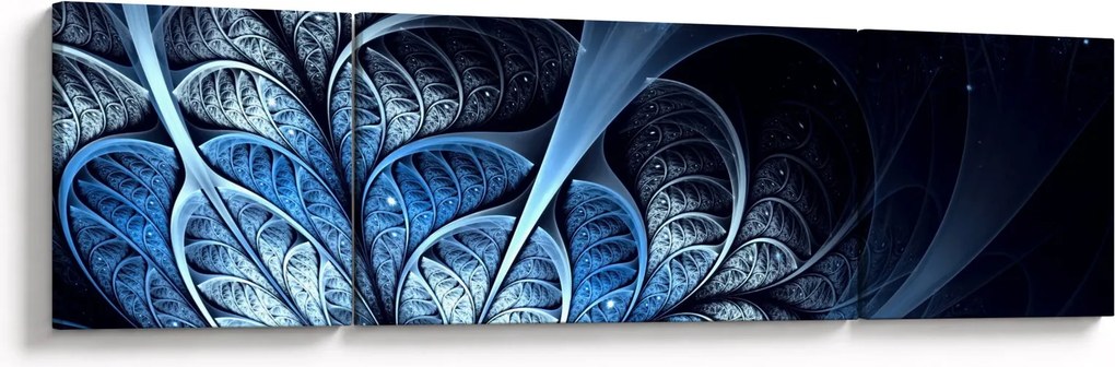 Obraz ciemnoniebieskiego kwiatu (170x50 cm)