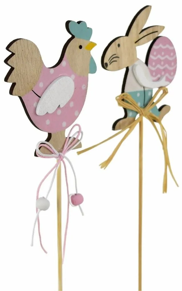 Zestaw ozdób do ciasta z króliczkiem ikurczaczkiem, 2 szt., wys. 36 cm