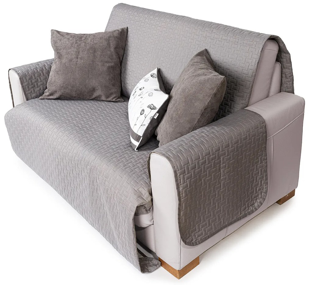 4Home Narzuta na fotel Doubleface szary/jasnoszary, 60 x 220 cm, 60 x 220 cm