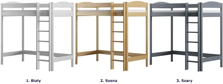 Dziecięce łóżko na antresoli , sosna W3-W42