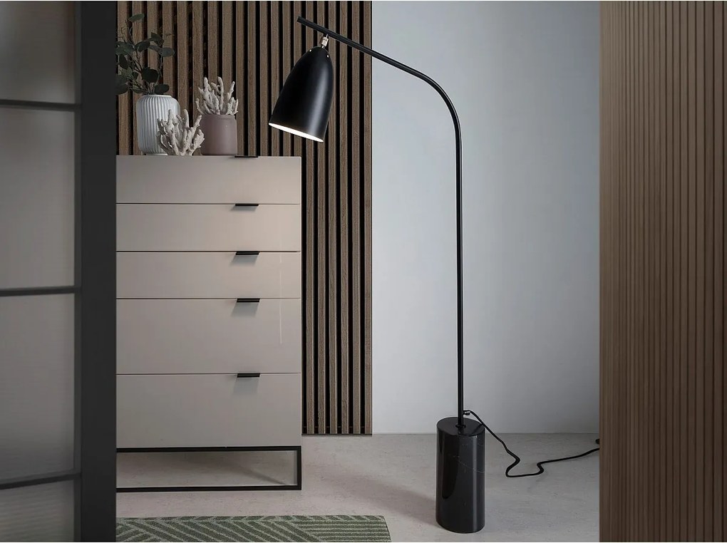 Lampa podłogowa z czarnego marmuru i czarnej stali 8051 ANGEL CERDA