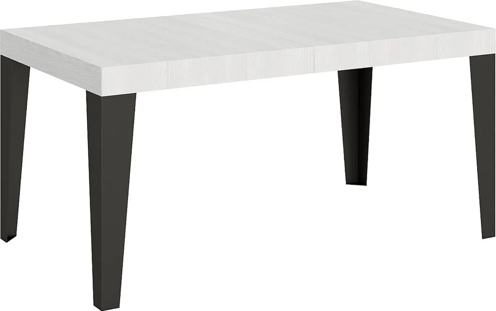 Stół rozkładany 160/244x80 cm Flame frassino biała nogi antracytowe