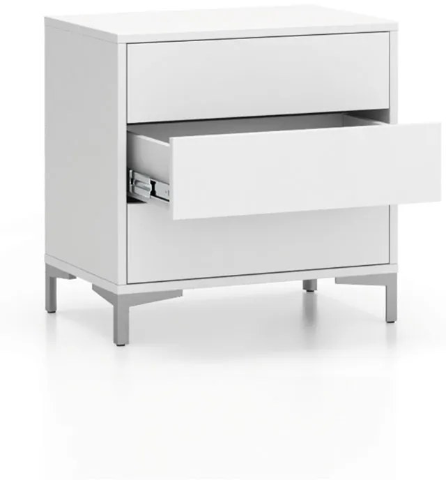 Komoda biurowa z 3 szufladami LAYERS, solidna podstawa, biała