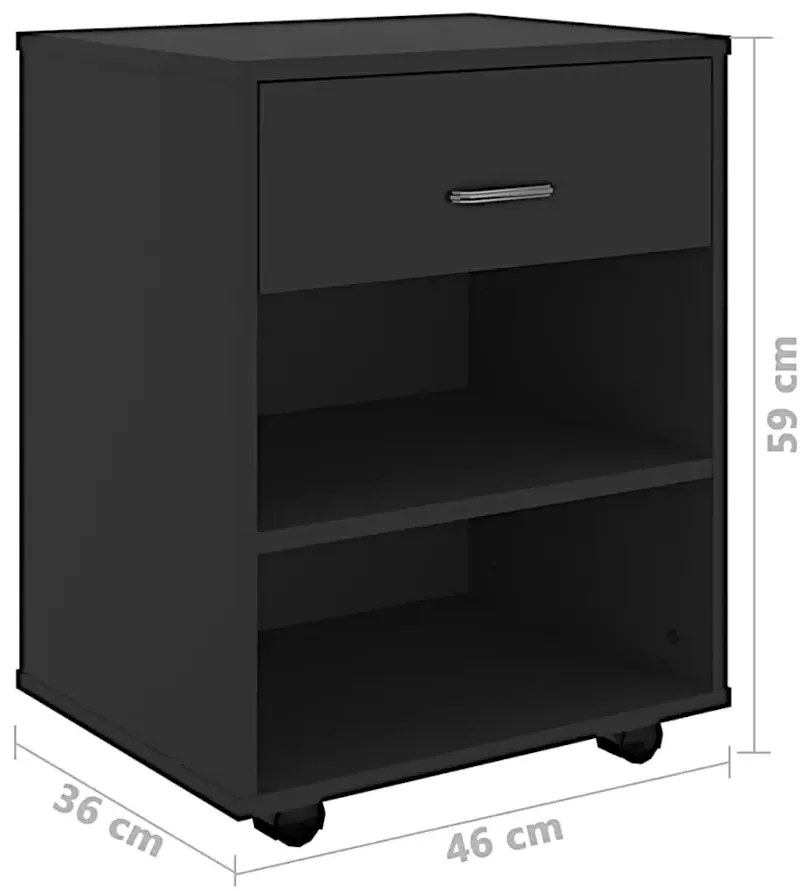 Czarny kontenerek biurowy D9-A95