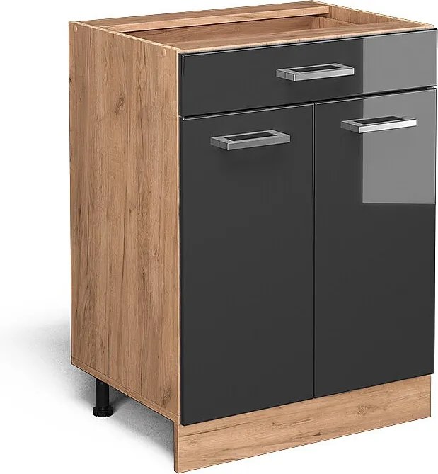 Szafka dolna do kuchni antracyt wysoki połysk 60x46x81.6 r-line