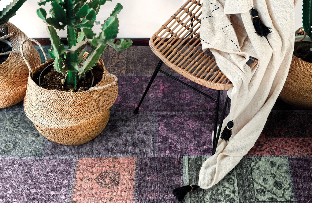 Dywan nowoczesny Michele Patchwork multikolorowy 80 cm x 290 cm
