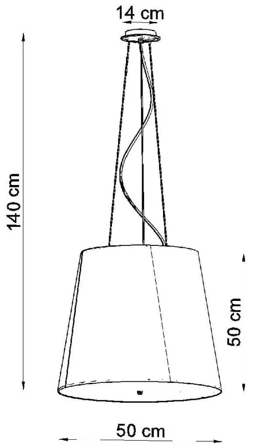 Czarna lampa wisząca ze szklanym kloszem ø 50 cm Tresco – Sollux