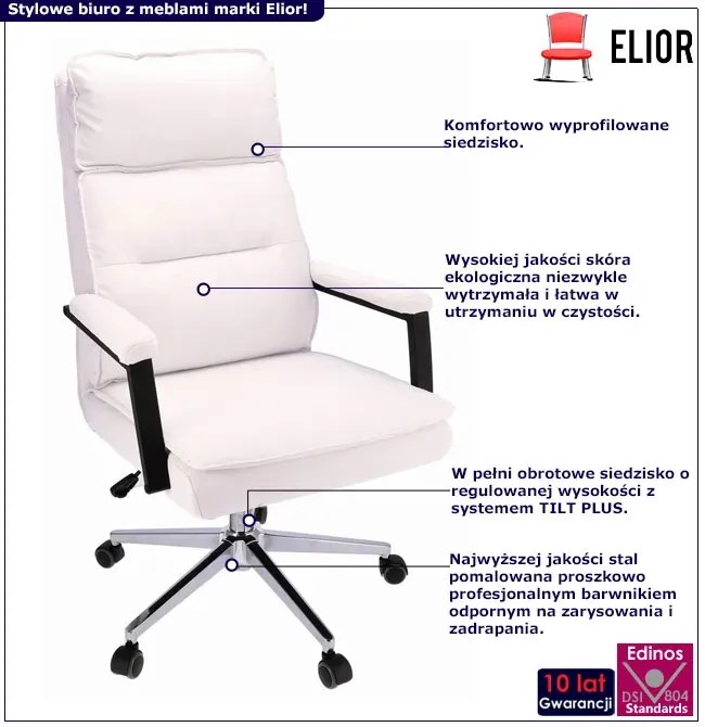 Białe krzesło obrotowe do biurka M2-C88