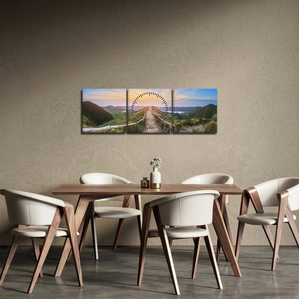 Obraz - Górska ścieżka (z zegarem) (90x30 cm)