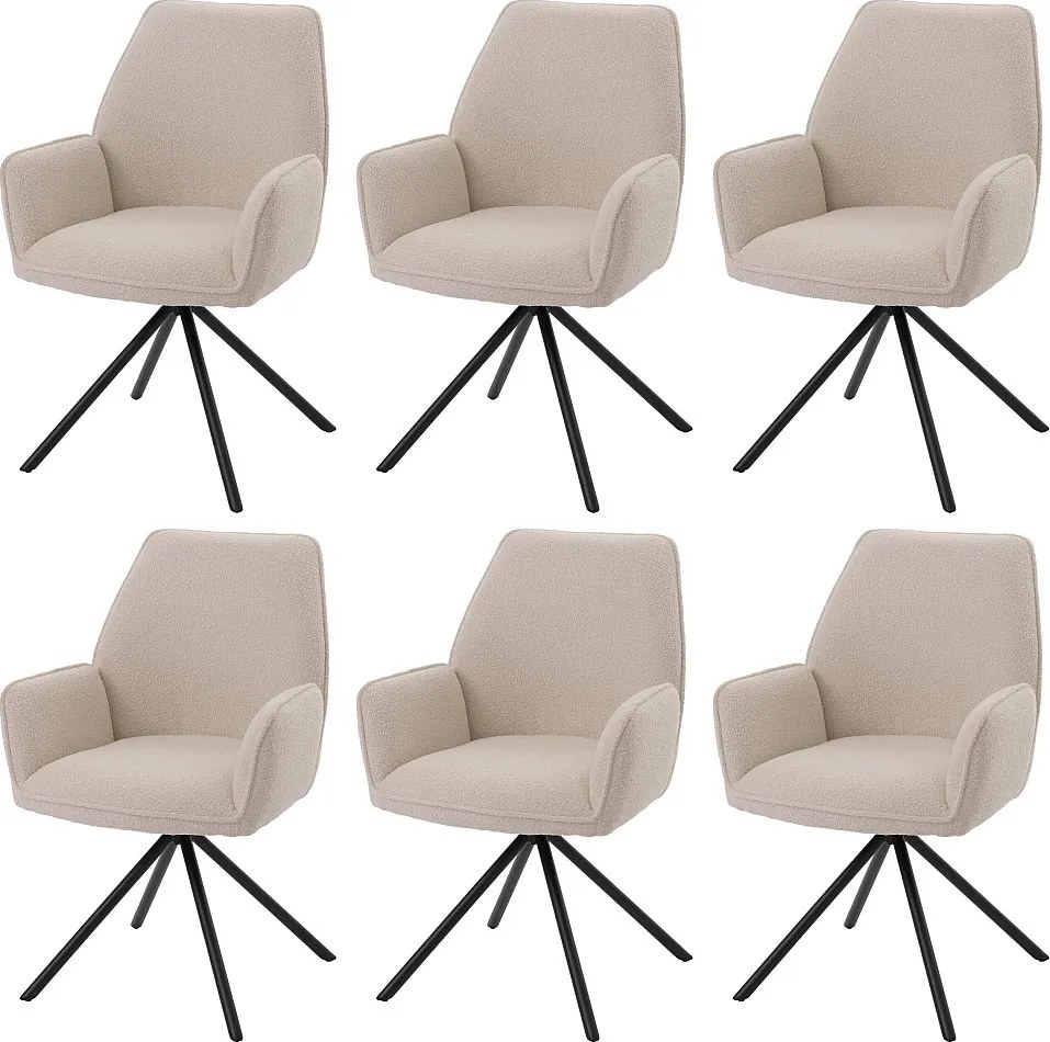 Krzesło do jadalni MCW-G67 Bouclé (zestaw 6 sztuk),  kremowy