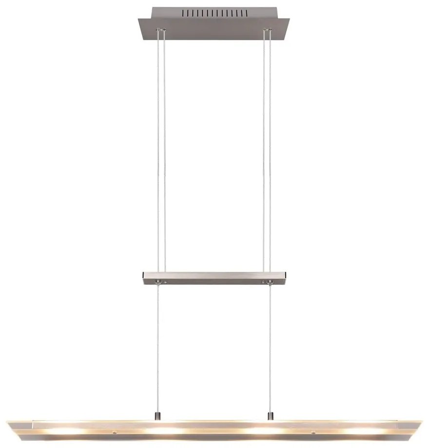 Szara lampa wisząca LED ze szklanym kloszem Milos – Reality