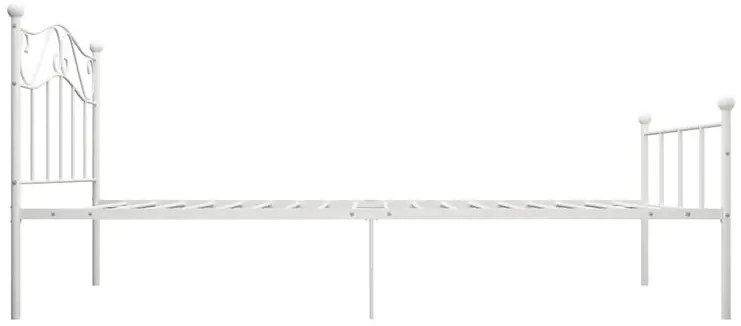 Białe pojedyncze łóżko metalowe 90x200 cm N6-M79