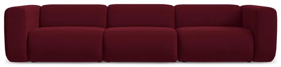 Bordowa aksamitna sofa 319 cm Ekahi – Makamii