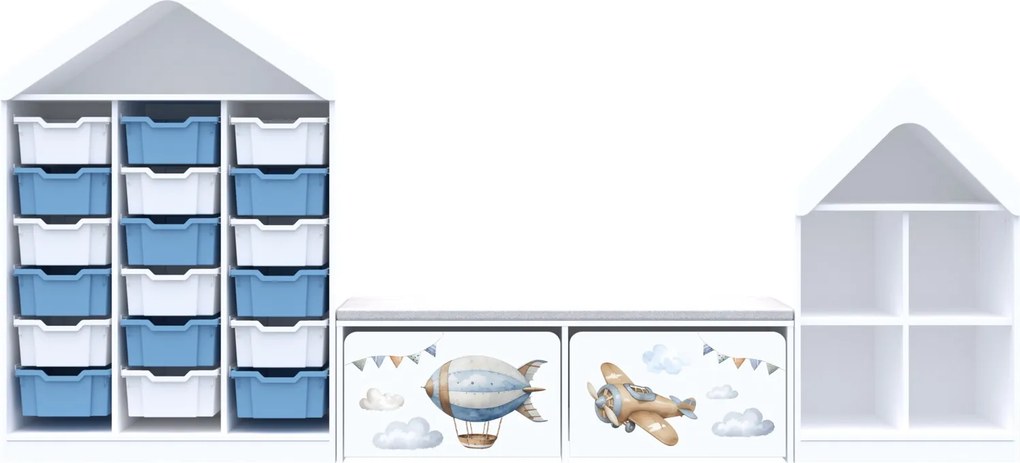 Zestaw mebli dla przedszkolaków, z pojemnikami Blox Air 7