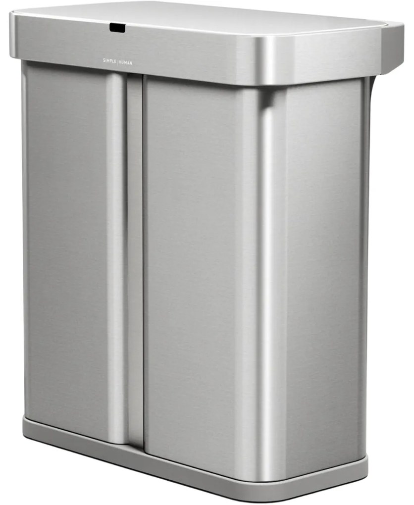 Simplehuman Bezdotykowy kosz z obsługą głosową do segregacji odpadów 58 l, stal nierdzewna