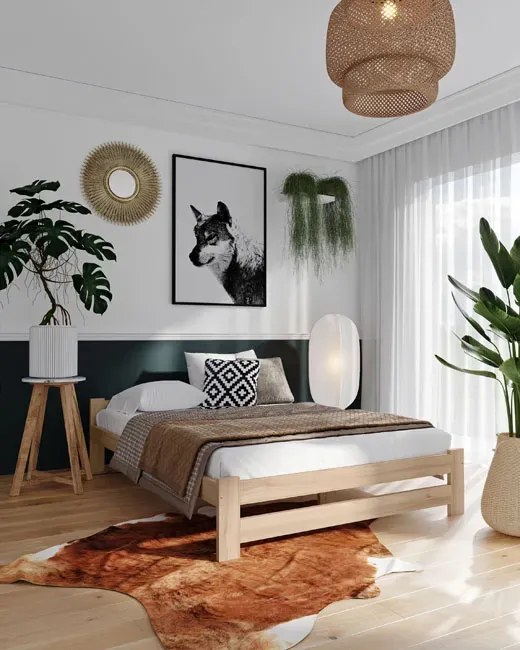 Drewniane Łóżko W Stylu Skandynawskim 120X200 G9-F51