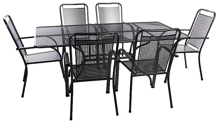 Metalowy zestaw ogrodowy SAVANA I. 1 + 6 Stół prostokątny 145x90 cm (CT0309)
