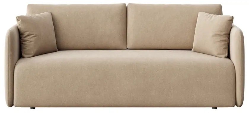 Jasnobrązowa aksamitna rozkładana sofa 220 cm Chaum – Rodier
