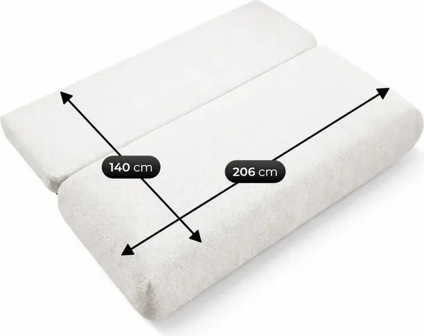 Sofa BASE Rozkładana Dwuosobowa Kremowa Boucle Japandi