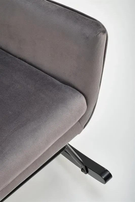 Fotel bujany BAZALTO VELVET szary HALMAR