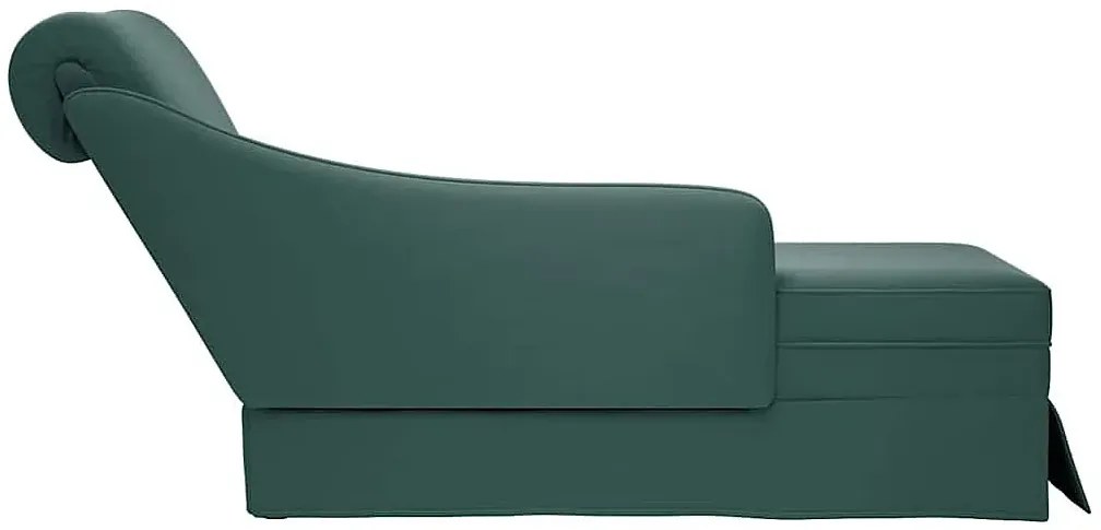 Elegancki zielony szezlong z podłokietnikiem W9-N18