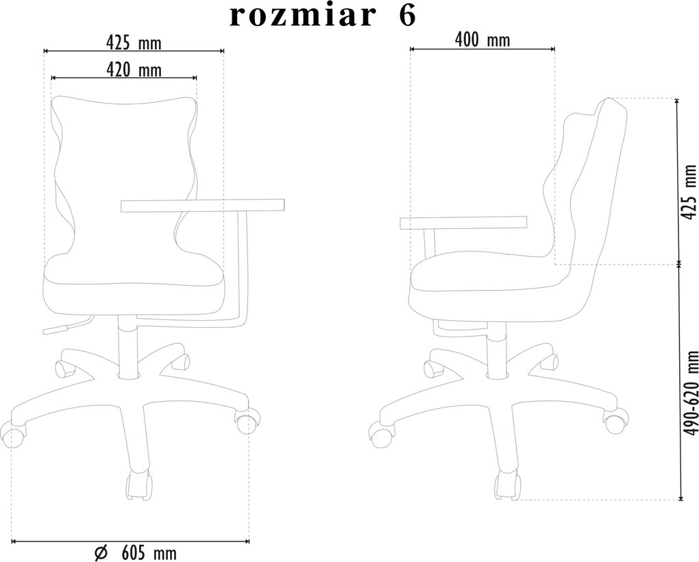 Krzesło szkolne dla uczniów Twist Plus z pulpitem rozmiar 5-6