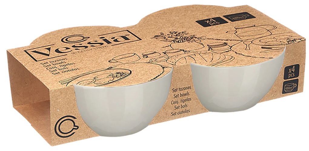 Zestaw 4 misek do zupy, 480 ml