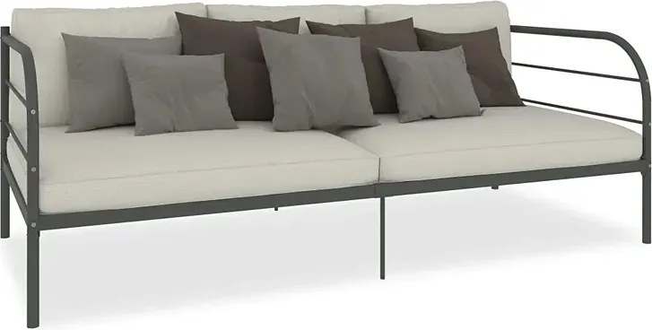 Szare metalowe łóżko pojedyncze 90x200 cm P0-L47