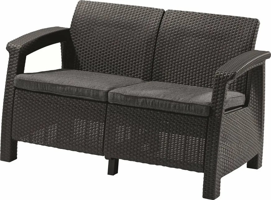 Keter sofa ogrodowa Corfu 128 x 70 x 79 cm, grafit