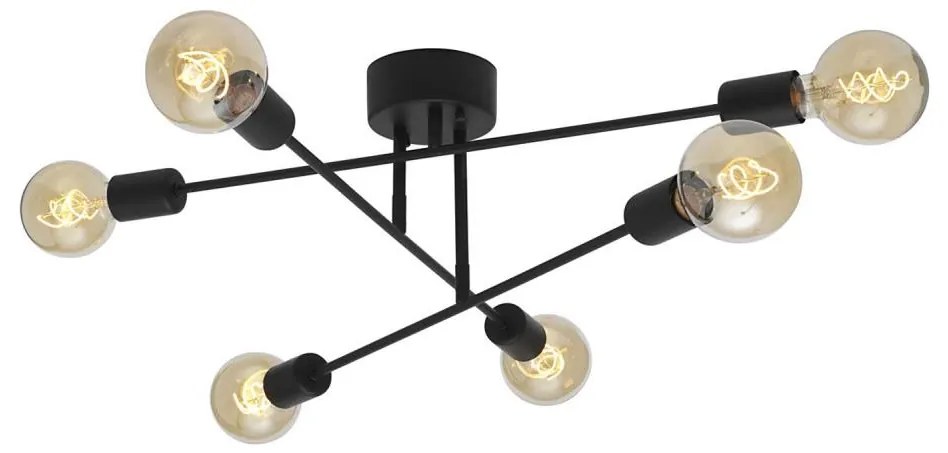 Cottex P7216SV - Przysufitowy żyrandol BATON 6xE27/60W/230V czarny