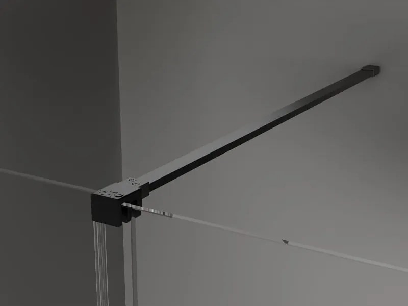 Mexen Velar ścianka prysznicowa rozsuwana Walk-in 140 x 200 cm, transparent 8 mm, czarna - 871-140-000-03-70