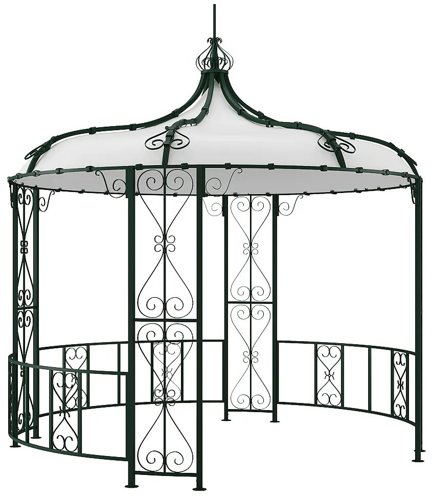 Altana ogrodowa z metalu o wyglądzie kutego żelaza śr. 300 x wys. 305 cm - Zielony - TILCARA