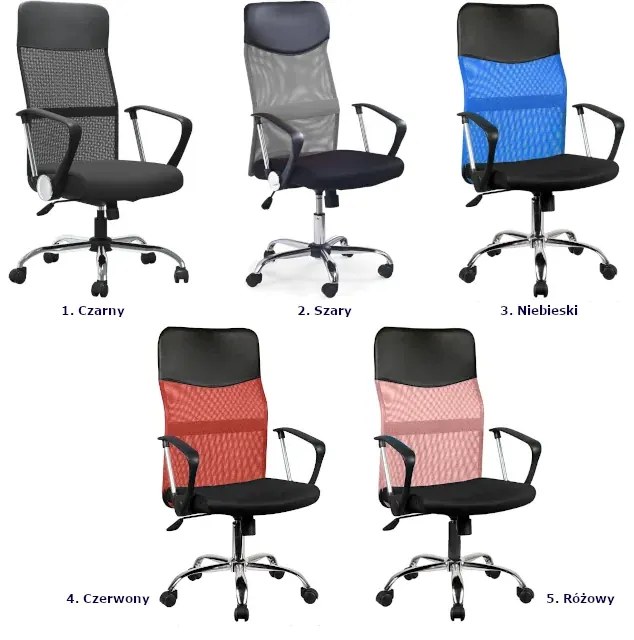 Czerwone ergonomiczne krzesło obrotowe do biurka C9-G21