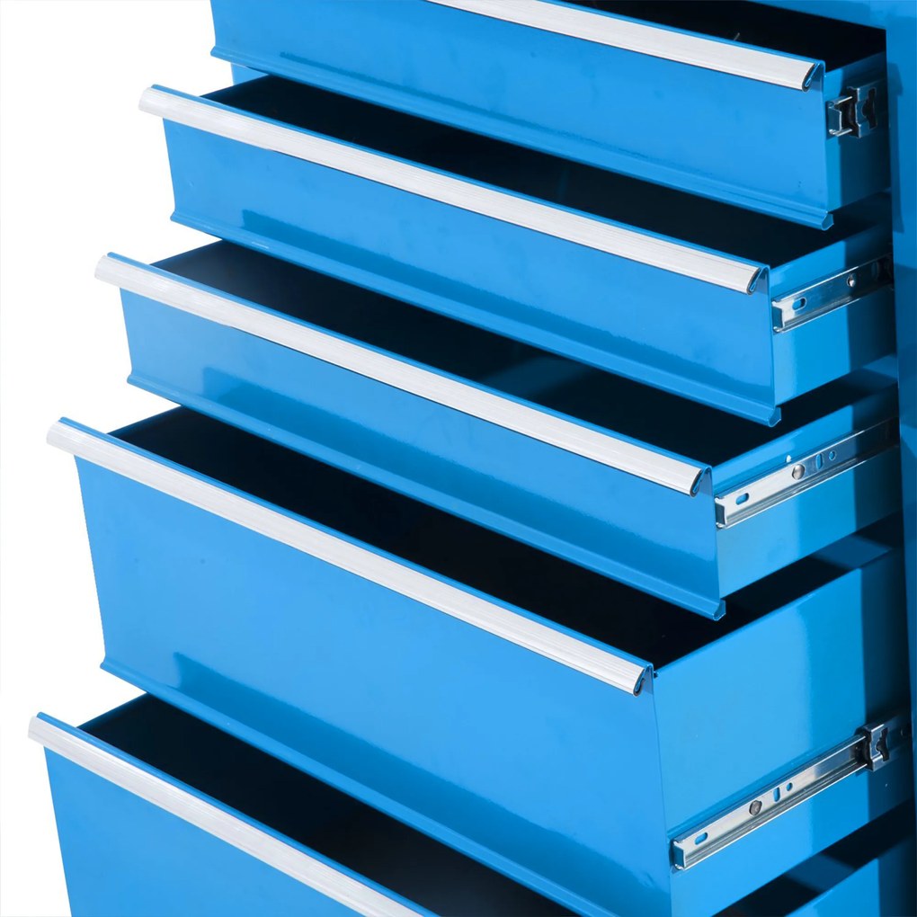 HOMCOM Szafka na narzędzia, skrzynia narzędziowa, 5 szuflad, mobilna, stalowa, czarna | Aosom PL