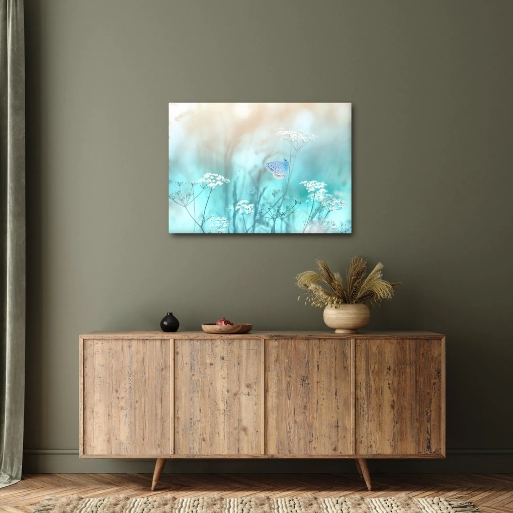 Obraz - Motyl w niebieskim (70x50 cm)