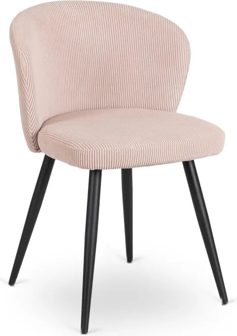 Krzesło Tapicerowane HAILEY Beżowe Sztruksowe Nowoczesne Loft