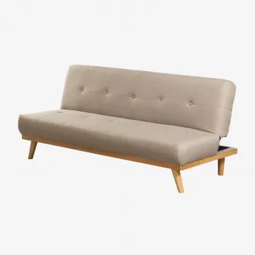 Sofa Rozkładana Dwuosobowa Tapicerowana Juhli Marrón Trigo - Sklum