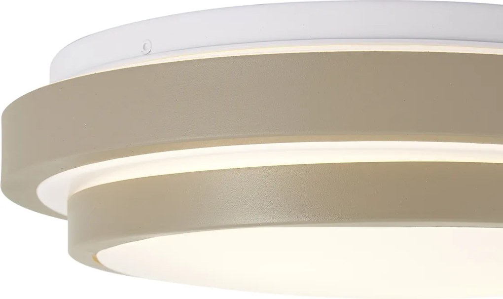 Nowoczesna lampa sufitowa taupe z białym 34cm 2-punktowa IP44 - Walden