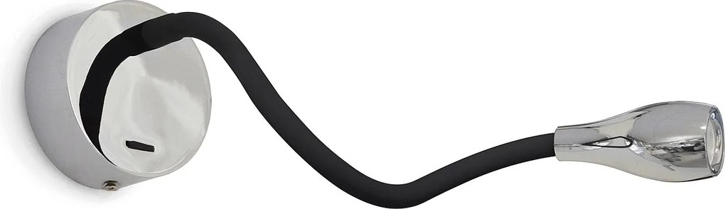 Nowoczesny kinkiet czytnika Elfi - d?. 40,2 cm - wn?trze - stal i silikon - czarny - 2W LED SMD - 3000K - w?./wy?. - 360° stopni - IP20