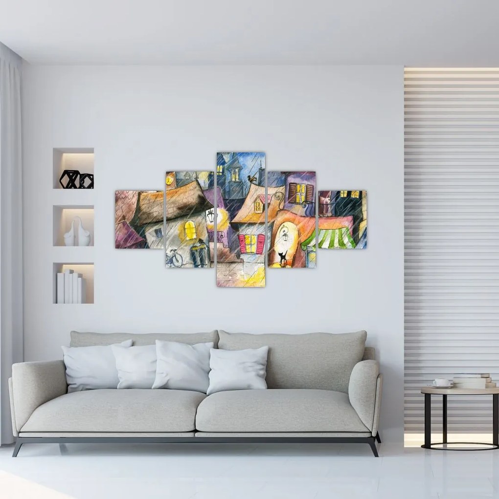 Obraz - Deszczowy wieczór (125x70 cm)