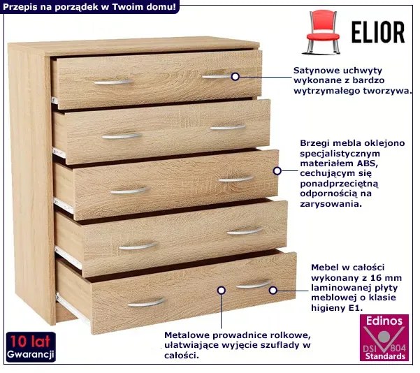 Skandynawska komoda dąb sonoma E8-N04