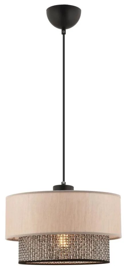 Lampa wisząca na przewodzie ECHO 1xE27/60W/230V beżowa/szara