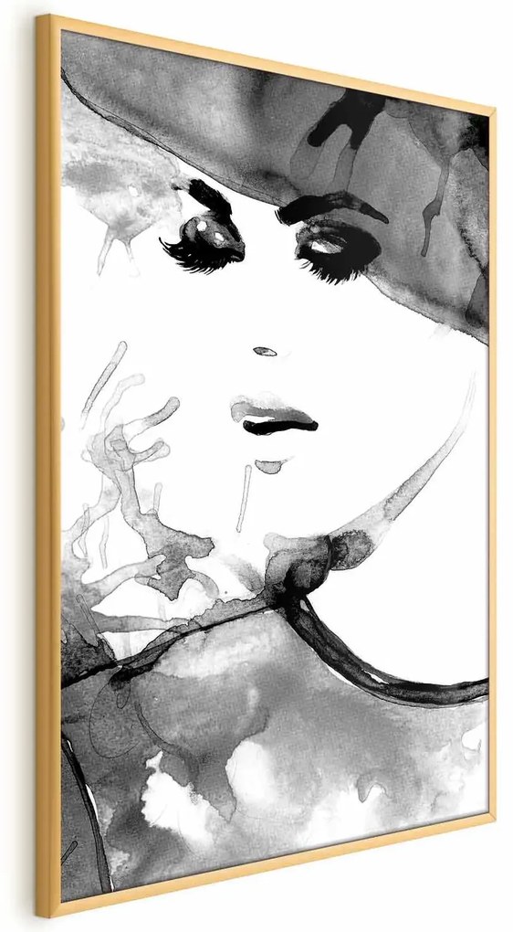 Plakat Zakochana elegancja 60x90 cm z ramą złotą bez marginesu ARTGEIST B