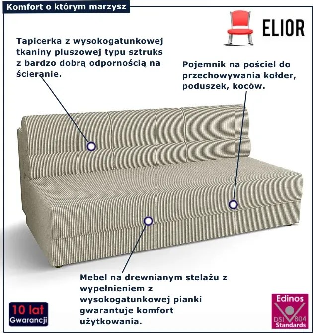 Beżowa rozgadana sofa sztruksowa P7-F80