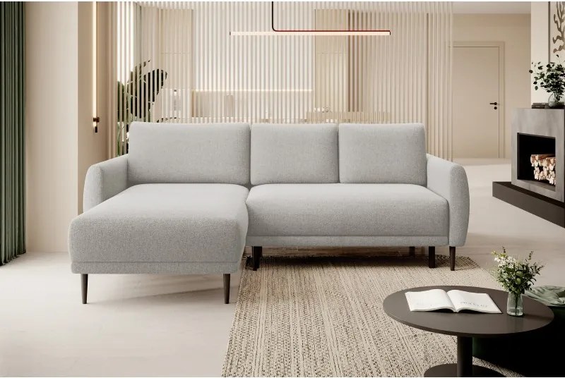 Narożnik BONO z funkcją spania Drewniane nóżki Eleganckie podłokietniki Głębokie siedzisko Lewa strona Barrel 03