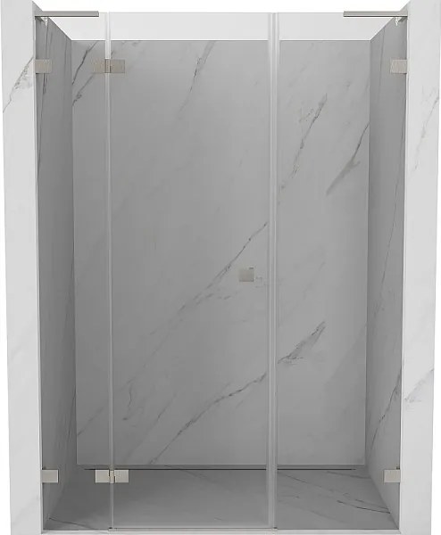 Mexen Lunar L drzwi prysznicowe uchylne lewe 135 cm, transparent, nikiel szczotkowany - 834SL-135-050-97-00-L