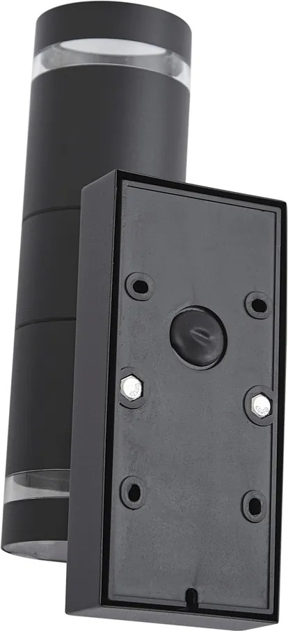 Nowoczesna lampa ścienna zewnętrzna czarna 2-punktowa IP44 z czujnikiem zmierzchu - Dubbla